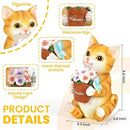 GIGALUMI Solar Garden Decor Flower Pot Cat Statues Outdoor, Birthday Gifts for Women Mom Grandma Senior Elder, Cat Ornament for Balcony, Garden, Patio, Yard, Lawn by CozyNest Decor