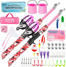 Kids Fishing Pole, Portable Telescopic Kids Fishing Poles for Boys and Girls, Fishing Rod and Reel Combo Kit with Tackle Box, and Fishing Net, Best Fishing Pole for Toddler Youth by TinyTreasures Baby Boutique