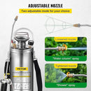 Happybuy 3 Gallon Stainless Steel Sprayer, 20" Wand & 3FT Reinforced Hose, Hand Pump Sprayer with Pressure Gauge, Safety Valve & Adjustable Nozzle, Weed Sprayers for Lawn, Gardening & Sanitizing by GreenHaven Gardens