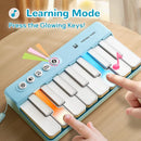 iPlay, iLearn Kids Mini Piano Toy W/Rainbow Lights, Portable Travel Piano Keyboard Toddlers Musical Instrument Learning Toys, Music Interactive Birthday Gift for 2 3 4 5 6 Year Old Boys Children by TinyTreasures Baby Boutique