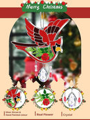 KY&BOSAM Cardinal Suncatcher Crystal Had Painted Glass Sun catchers Hangings for Windows Ornament with Pressed Real Flower and Heart Charm Birthday Gifts for Women Mom Mother's Day Christmas Mom Gifts by GreenHaven Gardens