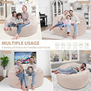 5FT Bean Bag Chair, Large Bean Bag Chairs with Memory Foam Filled, Fluffy Beanbag Sofa with Dutch Velvet Cover, Round BeanBag Chairs for Living Room, Playroom - Beige by TinyTreasures Baby Boutique