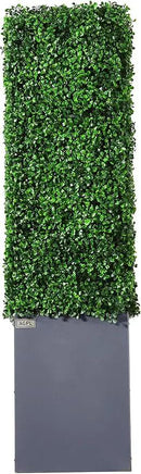AGPL Upgraded Artificial Boxwood Hedge Wall with Gray Color Planter Room Divider and Privacy Wall Backdrops (48" H 48" W 12" D) by CozyNest Decor