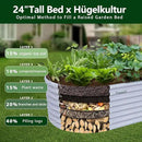 1 Pack 8x3x2FT Galvanized Raised Garden Bed Kit Oval Metal Ground Planter Box Outdoor Bottomless Planter Raised Beds for Vegetables Flowers Herbs Fruits, Gray by CozyNest Decor