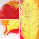 THARAHT Red Orange Yellow Ostrich Feathers 12pcs Natural Bulk 10-12Inch 25cm-30cm for Crafts Wedding Party Centerpieces Halloween and Home Decoration Feathers by CozyNest Decor