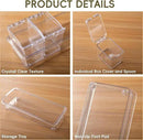 Clear Seasoning Box, 4 Pieces Seasoning Rack Spice Pots, Storage Container Condiment Jars Acrylic Seasoning Box with Covers and Spoons for Spice, Sugar, Salt, Sugar, Cardamon, Cinnamon by CozyNest Decor