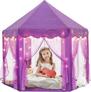 Purple Princess Castle Tent for Girls with Fairy Star Lights Play Tents for Kids Hexagon Playhouse Fairy Toys for Children or Toddlers Indoor or Outdoor Games by TinyTreasures Baby Boutique