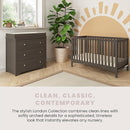 Child Craft London 4-in-1 Convertible Crib, Baby Crib Converts to Day Bed, Toddler Bed and Full-Size Bed, 3 Adjustable Mattress Positions, Non-Toxic, Baby Safe Finish (Dapper Gray) by TinyTreasures Baby Boutique