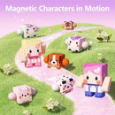 GobiDex 8PCS Magnetic Figures Playset Rotatable Animal & Character Toys for Kids, Toddlers Sensory Pretend Play Travel Toys Compatible with Magnet Blocks by TinyTreasures Baby Boutique