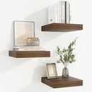 fuqing Floating Shelves for Wall, Bathroom Shelf Wall Mounted for Storage, Shelves with Invisible Bracket for Bedroom, Kitchen, Living Room, Farmhouse Small Book Shelf, 6.5 Inch Set of 3, Walnut by CozyNest Decor