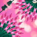 100LIGHTS PINK Extra-Bright With End Connectors Christmas Decorative Lights 5.98m UL Certified Mini String Light Set Waterproof for Home Garden Holiday Christmas Tree Party Patio Decor Wedding by CozyNest Decor