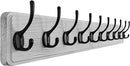 SKOLOO Farmhouse Style Large Wall Mounted Coat Rack-38.6'' Long, Pine Solid Wood Coat Hook Hanger - 10 Hooks for Hanging Clothes Robes Towels Coats by CozyNest Decor