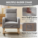 NIOIIKIT Nursery Rocking Chair, Corduroy Upholstered Rocking Chair with Adjustable Footrest, Tufted Rocker Chair with Side Pocket, Glider Rocker for Living Room, Bedroom (Gray Modern) by TinyTreasures Baby Boutique