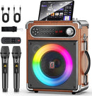 Karaoke Machine with 2 Wireless Microphones,【Upgraded 6.5"Woofer & 2"Tweeter】Portable Bluetooth 5.3 Karaoke Speaker, PA System with Bass/Treble/Echo Adjustment, Supports USB/AUX/TF/TWS for Home Party by TinyTreasures Baby Boutique