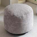 HIGOGOGO Round Stuffed Pouf Ottoman, Corduroy Poufs with Foam Chunk Filling, Furry and Fluffy Pouf Foot Stool Storage Ottoman, 26 X 18 Floor Poufs Foot Rest for Living Room, Grey by CozyNest Decor