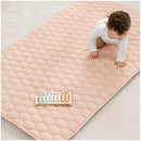 Comfy Cubs Rectangle Kids Play Mat - Small 36 x 60 inches Soft Quilted Baby Floor Mat with Non-Slip Bottom - Plush Design for Toddlers' Playtime and Relaxation - Comfortable and Durable - Blush by TinyTreasures Baby Boutique