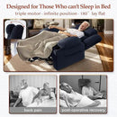 Three Motor Large-Wide Power Lift Chairs Recliners for Big and Tall Elderly, 180° Lay Flat Lift Chair, Infinite Position, Power Headrest, Heat & Vibration Massage (Plush Flannel, Navy Blue) by CozyNest Decor