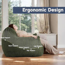 Oversized Bean Bag Chair for Adults, Giant Comfy Plush Boneless Bean Bag Couch with Filler for Kids - Reading Chair for Living Room, Bedroom & Dorm, Single Accent Chair Floor Lounger, Green by CozyNest Decor
