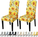 JQinHome Pattern Chair Covers for Dining Room Set of 2, High Stretch Removable Washable Parsons Chair Slipcover for Home Party Hotel Wedding Ceremony (Sunflower,2PCS) by CozyNest Decor