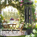 Sympathy Memorial Wind Chimes, 36' with 6 Metal Tubes, Outdoor Deep Tone for Garden, Christmas Hanging Decor - Black Grey by CozyNest Decor