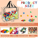 6 Packs Large Toy Storage Bags with Labels, Reusable Clear PVC Board Game Storage, Travel Waterproof Organizer Bags with Zipper for Building Blocks, Puzzle, Kids Books by CozyNest Decor