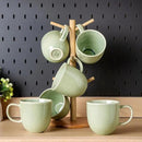AmorArc 12oz Coffee Mugs, Ceramic Coffee Mugs set of 6 for Man, Woman, Dad, Mom, Modern Coffee Mugs with handle for Latte/Cappuccino/Milk/Cocoa. Dishwasher&Microwave Safe, Olive Green by CozyNest Decor
