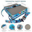 Toddler Booster Seat for Dining Table,4 Inches Washable Double Safer Straps Non-Slip Bottom Booster Seat for Kids, Portable Travel High Density Sponge Detachable Increasing Cushion for Child by TinyTreasures Baby Boutique