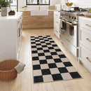 Lahome Checkered Easy Jute Runner Rug, 2x6 Kitchen Runner Rug Non Slip Washable Outdoor Carpet for Entryway Indoor, Checkerboard Black Indoor Outdoor Carpet Runners for Hallway 6ft Entry by CozyNest Decor