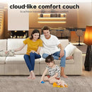157.5" 4-Seater Cloud Sofa,Modular Sectional Couch,Modern Deep Seat Upholstered Couches with Plush Corduroy Fabric for Living Room Furniture,Bedroom and Apartment,No Assembly Required,White by CozyNest Decor