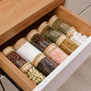8oz Glass Food Storage Jars, Glass Jars with Bamboo Lids, Kitchen Storage Jars, Set of 12, Canisters with Airtight Lids for Spice, Coffee, Cookie, Pantry Organizers by CozyNest Decor