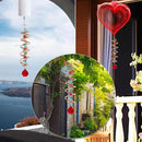 FONMY Gazing Ball Spiral Tail -Decorative Wind Spinner Sun Catcher Rainbow Maker Copper Double-Spiral W/Red Crystal Ball and Chain Crystals Beads for Indoor Outdoor Garden Decoration -14 inch Height by GreenHaven Gardens