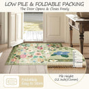 Floral 4x6 Area Rug Machine Washable Soft Print Boho Carpet Non Slip Doormat Low Pile Flower Area Rugs for Living Room Bedroom Nursery Kitchen Dining Room Indoor-Light Green by TinyTreasures Baby Boutique