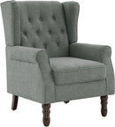UIXE High Back Accent Chairs Set of 2, Upholstered Armchair in Fabric, Retro Wingback Arm Chair for Living Room, Comfy Single Sofa Bedroom Reading Seat with Solid Wood Legs - Dark Gray by CozyNest Decor