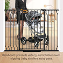 owlie 37.4" Extra Tall Wide Baby Gate for Stairs Doorways,29-52 Inch Extra Large Long Baby Gate with Door Indoor Safety Metal Pressure Mounted Pet Gate with Walk-Thru Auto Close, Black by TinyTreasures Baby Boutique