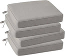Outdoor Sunbrella Square Corner Seat Cushion, 19"x19"x3", Set of 4, Non Slip Outdoor Seat Cushion Pads with Removable Cover for Patio Furniture, Garden Yard Lawn, Specrtum Pebble by GreenHaven Gardens