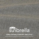 Sunbrella Square Corner Seat Cushions, 19" x 19" x 3", Set of 4, Indoor Outdoor Water Repellent Universal Chair Pads with Ties for Patio Furniture, Garden Dining Chairs, Cast Shale by GreenHaven Gardens