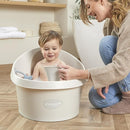 ECO Toddler Bath Tub | Larger Bath Seat for Bigger Kids at Bathtime | Includes Warm and Soft Foam backrest | Grippy Anti-Slip Surface | Recycled Material with Bath Plug | Cookies & Cream by TinyTreasures Baby Boutique
