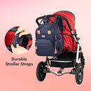 Dikaslon Diaper Bag Backpack with Portable Changing Pad, Pacifier Case and Stroller Straps, Large Unisex Baby Bags for Boys Girls, Multipurpose Travel Back Pack Moms Dads, Navy Blue by TinyTreasures Baby Boutique