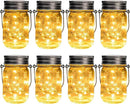 GIGALUMI Solar Mason Jar Lights, 8 Pack 30 Led String Fairy Lights Garden Lights Outdoor Waterproof Hanging Solar Lanterns for Outdoor, Garden, Patio, Lawn, Balcony Decoration by GreenHaven Gardens