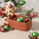 Small Storage Baskets for Organizing | Closet Organizer Bins | Shelf Toy Basket | Woven Rope Baskets | Cube Decorative Box | Shallow Basket | 11.5x7.5x4.7” | 3 Packs Oxide Red by CozyNest Decor