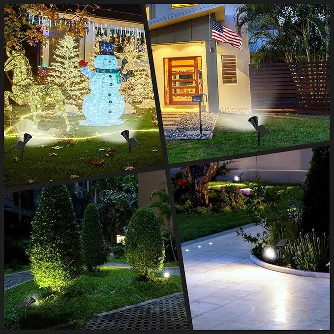 Solar Spot Lights Outdoor, 21 LEDs Brightness Solar Outdoor Lights IP67 Waterproof, 2-in-1 Adjustable Outdoor Lights Solar Powered for Yard Trees Patio Pathway Yard Flag - Cool White(6 Pack), photo 6 of 8