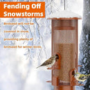 Metal Squirrel Proof Bird Feeder,Bird Feeders for Outdoors,Weight Activated Squirrel Proof Wild Bird Feeders with Finch Cardinal Chickadee,Large Capacity,Weatherproof and Durable,Reddish Brown by GreenHaven Gardens