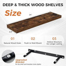 Fun Memories Floating Shelves for Wall, 24" Rustic Wood Deep Wall Mounted Shelves with Invisible Brackets for Decor & Storage, Floating Shelf for Living Room, Bathroom (Rustic Brown, Set of 2) by CozyNest Decor
