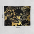 HZOHNAGO Japanese Tapestry Gold Flowers Umbrella Fan Pattern Printed Wall Tapestry Painting Wall Hanging for Bedroom Living Room Dorm 40" W x 30" H by CozyNest Decor