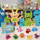 CiyvoLyeen Little Monsters Craft Kit Adopt A Monster Felt Plush DIY Sewing Art Educational Toys Monster Craft Gift Learn How to Sew for Beginners Set of 12 Sewing Kits by TinyTreasures Baby Boutique