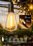 Brightown Solar String Lights Outdoor Waterproof 75FT with 35 Shatterproof ST38 LED Bulbs, 2700K Solar Lights Outdoor with Remote, Solar String Lights for Outside, Camping, Yard, Party Decor by CozyNest Decor