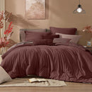 Monbix Queen Comforter Set - 7 Pieces Cationic Dyeing Dark Red Bed in a Bag Queen Bedding Sets with Comforter, Sheets, Pillowcases & Shams, Reversible Bedding Comforters Sets by CozyNest Decor