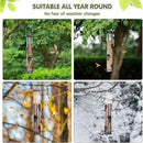MIXXIDEA 2PK Metal Wild Bird Feeder Squirrel Proof Bird Feeders for Outside Hanging 6 Port Tube Bird Feeder Transparent Finch Feeder with Steel Hanger (Coffee) by CozyNest Decor