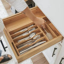 Premium Silverware, Flatware and Utensil Organizer for Kitchen Drawers, Food-Safe Contract Grade, Expandable from 10.5 to 19 In, Natural Bamboo by CozyNest Decor
