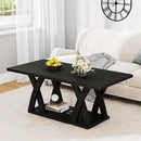 47” Wood Coffee Tables for Living Room Rustic Stands with Storage Shelf Black Coffee Tables for Living Room Farmhouse Center Stands with Shelf Farmhouse Rectangle Center Table by CozyNest Decor